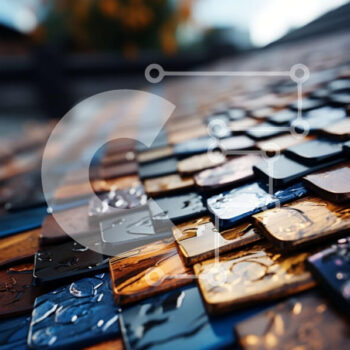 Intra Συλλεκτικό Ξύλινο Παζλ Plywood  4mm - Όμορφη κινηματογράφηση σε πρώτο πλάνο μιας πολύχρωμης κεραμοσκεπής με σταγονίδια νερού Σε Ξύλινο Κουτί - Διαστάσεις Puzzle: 10x10 cm – 25 κομμάτια - Image 1