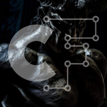 Intra Συλλεκτικό Ξύλινο Παζλ Plywood  4mm - Μυστηριώδες κερασφόρο άγαλμα που στέκεται σε ένα σκοτεινό δωμάτιο Σε Ξύλινο Κουτί - Διαστάσεις Puzzle: 10x10 cm – 25 κομμάτια - Image 1