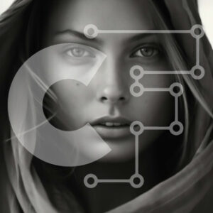 Intra Συλλεκτικό Ξύλινο Παζλ Plywood  4mm - Σοβαρή γυναίκα με μανδύα με κουκούλα που κοιτάζει την κάμερα Σε Ξύλινο Κουτί - Διαστάσεις Puzzle: 10x10 cm – 25 κομμάτια