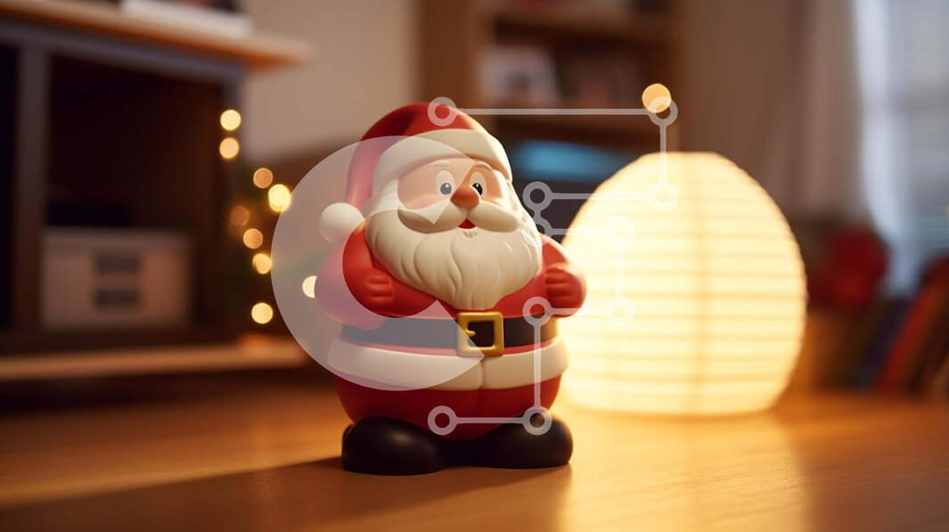 Intra Συλλεκτικό Ξύλινο Παζλ Plywood  4mm - Εορταστικό ειδώλιο Άγιου Βασίλη σε ξύλινο πάτωμα με βιβλία Σε Ξύλινο Κουτί - Διαστάσεις Puzzle: 10x10 cm – 25 κομμάτια