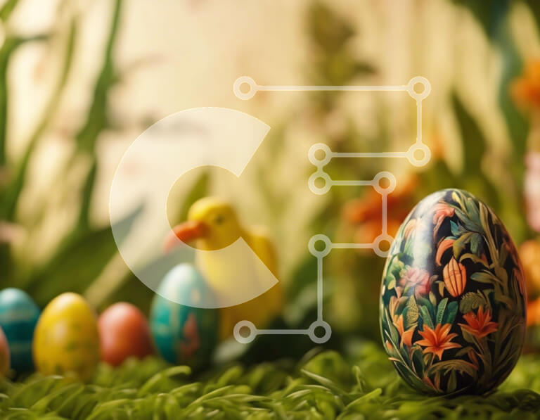 Intra Συλλεκτικό Ξύλινο Παζλ Plywood  4mm - Πολύχρωμα Πασχαλινά αυγά με πουλιά και λουλούδια στο γρασίδι Σε Ξύλινο Κουτί - Διαστάσεις: 10x10 cm – 25 κομμάτια