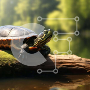 Intra Συλλεκτικό Ξύλινο Παζλ Plywood  4mm - Χελώνα στον κορμό δέντρου στο δασικό βιότοπο Σε Ξύλινο Κουτί - Διαστάσεις: 10x10 cm – 25 κομμάτια