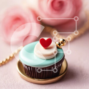 Intra Συλλεκτικό Ξύλινο Παζλ Plywood 4mm - Κρεμαστό Cupcake με Ροζ Τριαντάφυλλα - Δώρο Επετείου Σε Ξύλινο Κουτί - Διαστάσεις Puzzle: 10x10 cm – 25 κομμάτια - Image 1
