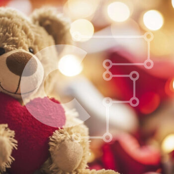 Intra Συλλεκτικό Ξύλινο Παζλ Plywood  4mm - Αρκουδάκι με πορτοκαλί καρδιά Σε Ξύλινο Κουτί - Διαστάσεις Puzzle: 10x10 cm – 25 κομμάτια - Image 1