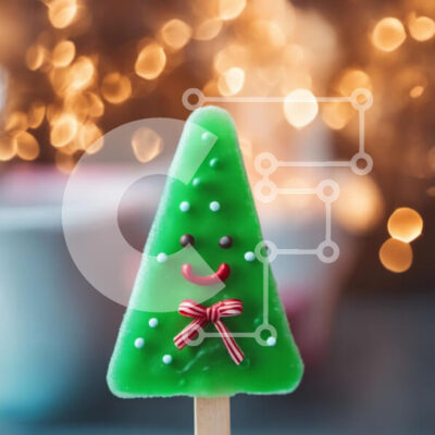 Intra Συλλεκτικό Ξύλινο Παζλ Plywood  4mm - Γιορτινό Χριστουγεννιάτικο Δέντρο Popsicle - Εποχιακό Κέρασμα Σε Ξύλινο Κουτί - Διαστάσεις Puzzle: 10x10 cm – 25 κομμάτια - Image 1