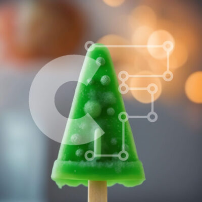 Intra Συλλεκτικό Ξύλινο Παζλ Plywood  4mm - Πράσινο χριστουγεννιάτικο δέντρο με λαμπάκια Σε Ξύλινο Κουτί - Διαστάσεις: 10x10 cm – 25 κομμάτια - Image 1