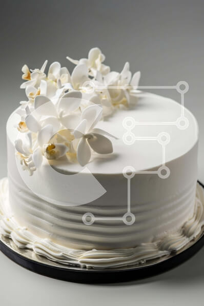 Intra Συλλεκτικό Ξύλινο Παζλ Plywood  4mm - Κομψή λευκή τούρτα με λουλούδια για ειδικές περιστάσεις Σε Ξύλινο Κουτί - Διαστάσεις: 10x10 cm – 25 κομμάτια