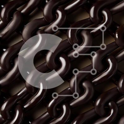 Intra Συλλεκτικό Ξύλινο Παζλ Plywood  4mm - Κοντινό πλάνο διάφορων συνδεδεμένων αλυσίδων σοκολάτας Σε Ξύλινο Κουτί - Διαστάσεις: 10x10 cm – 25 κομμάτια - Image 1