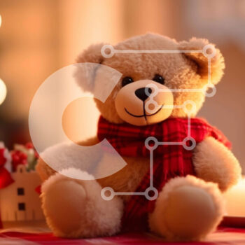 Intra Συλλεκτικό Ξύλινο Παζλ Plywood  4mm - Αρκουδάκι και κεριά στο τραπέζι Σε Ξύλινο Κουτί - Διαστάσεις: 10x10 cm – 25 κομμάτια - Image 1