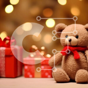 Intra Συλλεκτικό Ξύλινο Παζλ Plywood  4mm - Αρκουδάκι με κουτιά δώρων για ειδικές περιστάσεις Σε Ξύλινο Κουτί - Διαστάσεις: 10x10 cm – 25 κομμάτια