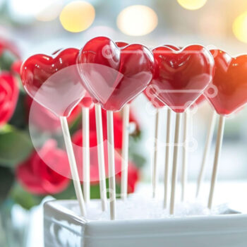 Intra Συλλεκτικό Ξύλινο Παζλ Plywood  4mm - Ρομαντικά κόκκινα τριαντάφυλλα και γλειφιτζούρια καρδιά σε λευκό βάζο Σε Ξύλινο Κουτί - Διαστάσεις Puzzle: 10x10 cm – 25 κομμάτια - Image 1