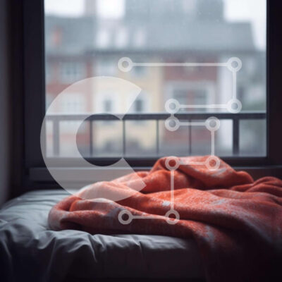 Intra Συλλεκτικό Ξύλινο Παζλ Plywood  4mm - Άνετο υπνοδωμάτιο με πορτοκαλί κουβέρτα και θέα στο παράθυρο Σε Ξύλινο Κουτί - Διαστάσεις Puzzle: 10x10 cm – 25 κομμάτια - Image 1