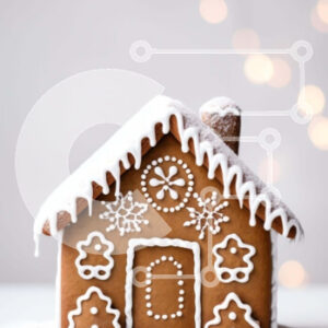 Intra Συλλεκτικό Ξύλινο Παζλ Plywood  4mm - Gingerbread House Διακοσμημένο με γλάσο και νιφάδες χιονιού Σε Ξύλινο Κουτί - Διαστάσεις: 10x10 cm – 25 κομμάτια