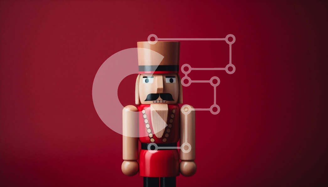 Intra Συλλεκτικό Ξύλινο Παζλ Plywood  4mm - Ξύλινη φιγούρα καρυοθραύστη σε κόκκινο φόντο Σε Ξύλινο Κουτί - Διαστάσεις Puzzle: 10x10 cm – 25 κομμάτια