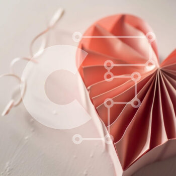 Intra Συλλεκτικό Ξύλινο Παζλ Plywood  4mm - Ροζ χαρτί Origami σε σχήμα καρδιάς Σε Ξύλινο Κουτί - Διαστάσεις Puzzle: 10x10 cm – 25 κομμάτια - Image 1