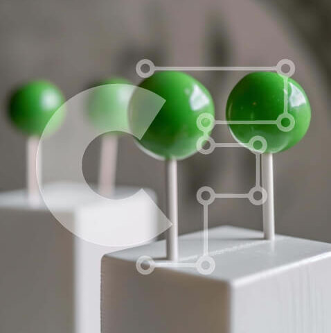 Intra Συλλεκτικό Ξύλινο Παζλ Plywood 4mm - Τρία πράσινα γλειφιτζούρια σε λευκούς κύβους Σε Ξύλινο Κουτί - Διαστάσεις: 10x10 cm – 25 κομμάτια - Image 1