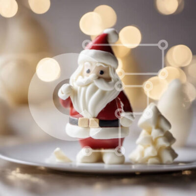 Intra Συλλεκτικό Ξύλινο Παζλ Plywood  4mm - Ειδώλιο Άγιου Βασίλη με το διακοσμημένο χριστουγεννιάτικο δέντρο Σε Ξύλινο Κουτί - Διαστάσεις: 10x10 cm – 25 κομμάτια - Image 1