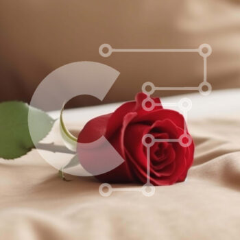 Intra Συλλεκτικό Ξύλινο Παζλ Plywood  4mm - Ρομαντικό κόκκινο τριαντάφυλλο στο κρεβάτι Σε Ξύλινο Κουτί - Διαστάσεις Puzzle: 10x10 cm – 25 κομμάτια - Image 1