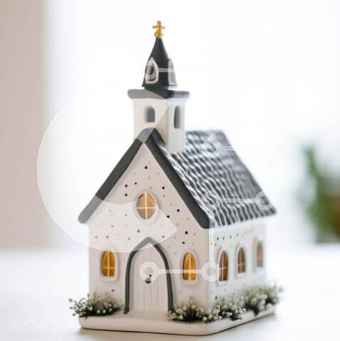 Intra Συλλεκτικό Ξύλινο Παζλ Plywood  4mm - Εκκλησιαστικό ειδώλιο σε ένα τραπέζι Σε Ξύλινο Κουτί - Διαστάσεις Puzzle: 10x10 cm – 25 κομμάτια - Image 1