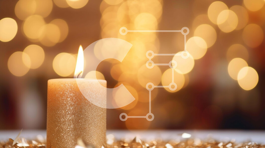 Intra Συλλεκτικό Ξύλινο Παζλ Plywood  4mm - Μονό κερί σε χρυσό κομφετί με φώτα Bokeh Σε Ξύλινο Κουτί - Διαστάσεις Puzzle: 10x10 cm – 25 κομμάτια