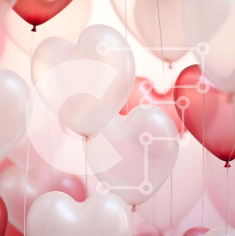 Intra Συλλεκτικό Ξύλινο Παζλ Plywood 4mm - Μπαλόνια σε σχήμα καρδιάς που επιπλέουν στον αέρα Σε Ξύλινο Κουτί - Διαστάσεις: 10x10 cm – 25 κομμάτια - Image 1