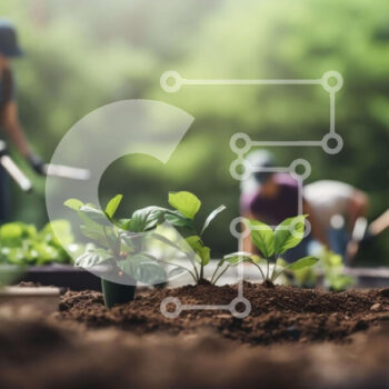 Intra Συλλεκτικό Ξύλινο Παζλ Plywood  4mm - Ομάδα ανθρώπων που φυτεύουν νέα φυτά σε έναν κήπο Σε Ξύλινο Κουτί - Διαστάσεις Puzzle: 10x10 cm – 25 κομμάτια - Image 1