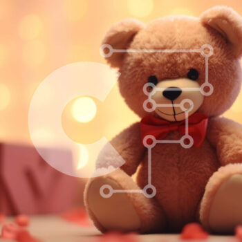 Intra Συλλεκτικό Ξύλινο Παζλ Plywood  4mm - Αρκουδάκι για την ημέρα του Αγίου Βαλεντίνου με κόκκινα ροδοπέταλα Σε Ξύλινο Κουτί - Διαστάσεις Puzzle: 10x10 cm – 25 κομμάτια - Image 1