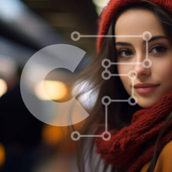 Intra Συλλεκτικό Ξύλινο Παζλ Plywood  4mm - Νεαρή γυναίκα που στέκεται μπροστά από τον υπόγειο σιδηροδρομικό σταθμό Σε Ξύλινο Κουτί - Διαστάσεις Puzzle: 10x10 cm – 25 κομμάτια - Image 1