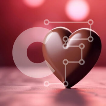 Intra Συλλεκτικό Ξύλινο Παζλ Plywood  4mm - Μπάρα σοκολάτας σε σχήμα καρδιάς σε αφηρημένο φόντο Σε Ξύλινο Κουτί - Διαστάσεις Puzzle: 10x10 cm – 25 κομμάτια - Image 1