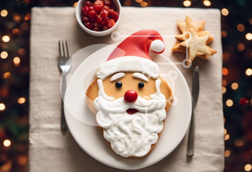 Intra Συλλεκτικό Ξύλινο Παζλ Plywood  4mm - Πιάτο γλυκού Άγιου Βασίλη με χριστουγεννιάτικα στολίδια Σε Ξύλινο Κουτί - Διαστάσεις: 10x10 cm – 25 κομμάτια