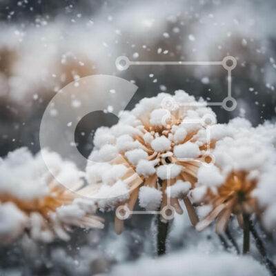 Intra Συλλεκτικό Ξύλινο Παζλ Plywood  4mm - Χιονισμένα λουλούδια σε ένα χειμερινό τοπίο Σε Ξύλινο Κουτί - Διαστάσεις: 10x10 cm – 25 κομμάτια - Image 1