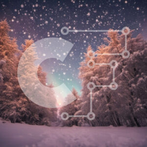 Intra Συλλεκτικό Ξύλινο Παζλ Plywood  4mm - Χιονισμένο Δάσος με το Σέλας Βορέας Σε Ξύλινο Κουτί - Διαστάσεις: 10x10 cm – 25 κομμάτια