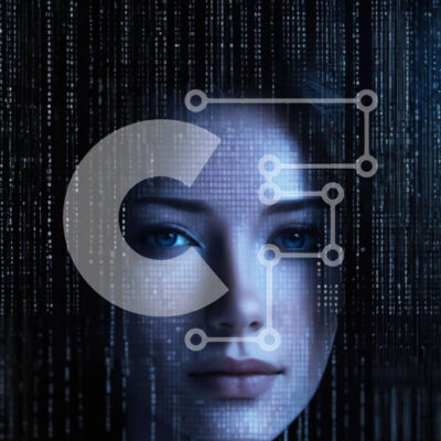 Intra Συλλεκτικό Ξύλινο Παζλ Plywood  4mm - Γυναικείο πρόσωπο που περιβάλλεται από δυαδικές κωδικοποιημένες γραμμές Σε Ξύλινο Κουτί - Διαστάσεις Puzzle: 10x10 cm – 25 κομμάτια - Image 1