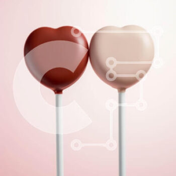 Intra Συλλεκτικό Ξύλινο Παζλ Plywood  4mm - Γλειφιτζούρια σε σχήμα καρδιάς σε ροζ φόντο Σε Ξύλινο Κουτί - Διαστάσεις Puzzle: 10x10 cm – 25 κομμάτια - Image 1