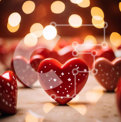 Intra Συλλεκτικό Ξύλινο Παζλ Plywood  4mm - Ειδώλια σε σχήμα καρδιάς σε κομψά διακοσμημένο τραπέζι Σε Ξύλινο Κουτί - Διαστάσεις Puzzle: 10x10 cm – 25 κομμάτια - Image 1