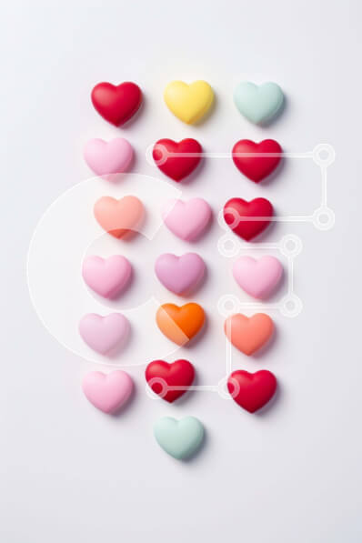 Intra Συλλεκτικό Ξύλινο Παζλ Plywood  4mm - Καραμέλες σε σχήμα καρδιάς για την ημέρα του Αγίου Βαλεντίνου σε λευκό φόντο Σε Ξύλινο Κουτί - Διαστάσεις Puzzle: 10x10 cm – 25 κομμάτια