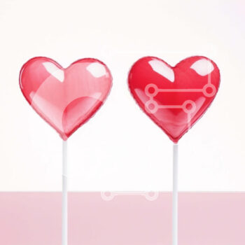 Intra Συλλεκτικό Ξύλινο Παζλ Plywood  4mm - Γλειφιτζούρια σε σχήμα καρδιάς σε ροζ φόντο Σε Ξύλινο Κουτί - Διαστάσεις Puzzle: 10x10 cm – 25 κομμάτια - Image 1