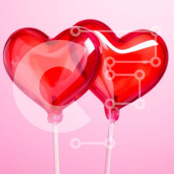 Intra Συλλεκτικό Ξύλινο Παζλ Plywood  4mm - Γλειφιτζούρια σε σχήμα καρδιάς σε ροζ φόντο Σε Ξύλινο Κουτί - Διαστάσεις Puzzle: 10x10 cm – 25 κομμάτια - Image 1