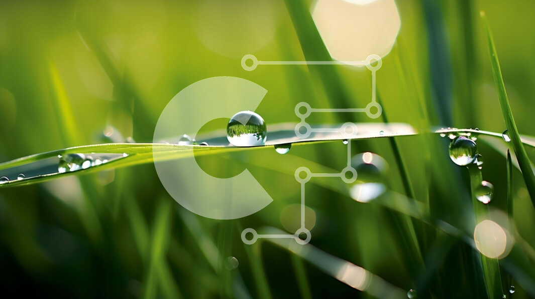 Intra Συλλεκτικό Ξύλινο Παζλ Plywood  4mm - Κοντινό πλάνο σταγονίδια νερού στις λεπίδες χλόης Σε Ξύλινο Κουτί - Διαστάσεις: 10x10 cm – 25 κομμάτια