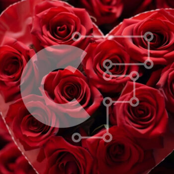 Intra Συλλεκτικό Ξύλινο Παζλ Plywood  4mm - Σύνθεση σε σχήμα καρδιάς από κόκκινα τριαντάφυλλα για την ημέρα του Αγίου Βαλεντίνου Σε Ξύλινο Κουτί - Διαστάσεις Puzzle: 10x10 cm – 25 κομμάτια - Image 1