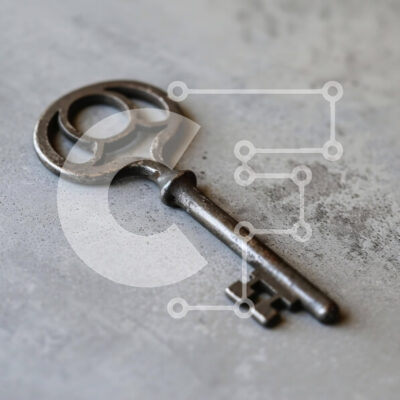 Intra Συλλεκτικό Ξύλινο Παζλ Plywood  4mm - Παλιομοδίτικο κλειδί σε τσιμεντένια επιφάνεια Σε Ξύλινο Κουτί - Διαστάσεις: 10x10 cm – 25 κομμάτια - Image 1