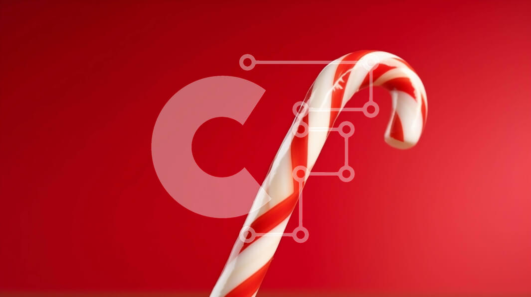 Intra Συλλεκτικό Ξύλινο Παζλ Plywood  4mm - Κόκκινο και λευκό ζαχαροκάλαμο σε κόκκινο φόντο Σε Ξύλινο Κουτί - Διαστάσεις: 10x10 cm – 25 κομμάτια