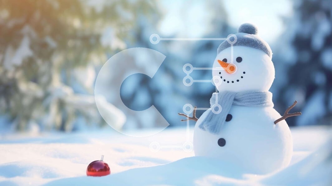 Intra Συλλεκτικό Ξύλινο Παζλ Plywood  4mm - Χιονάνθρωπος με ένα μήλο στο χιόνι Σε Ξύλινο Κουτί - Διαστάσεις Puzzle: 10x10 cm – 25 κομμάτια