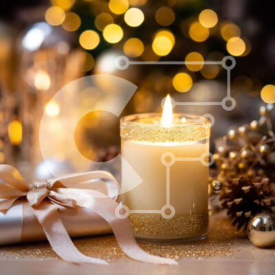 Intra Συλλεκτικό Ξύλινο Παζλ Plywood  4mm - Αναμμένο κερί σε διακοσμημένο τραπέζι με χρυσά διακοσμητικά Σε Ξύλινο Κουτί - Διαστάσεις: 10x10 cm – 25 κομμάτια - Image 1