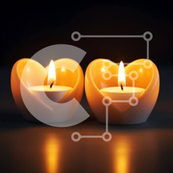 Intra Συλλεκτικό Ξύλινο Παζλ Plywood  4mm - Ρομαντικά κεριά σε σχήμα καρδιάς Σε Ξύλινο Κουτί - Διαστάσεις Puzzle: 10x10 cm – 25 κομμάτια - Image 1