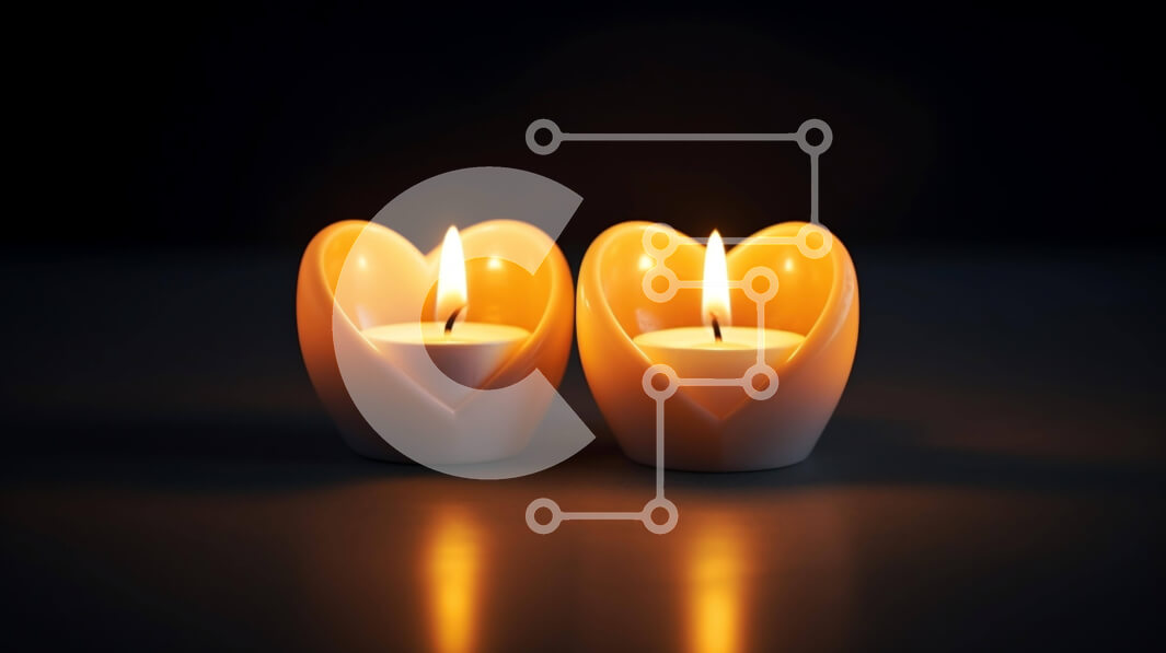 Intra Συλλεκτικό Ξύλινο Παζλ Plywood  4mm - Ρομαντικά κεριά σε σχήμα καρδιάς Σε Ξύλινο Κουτί - Διαστάσεις Puzzle: 10x10 cm – 25 κομμάτια