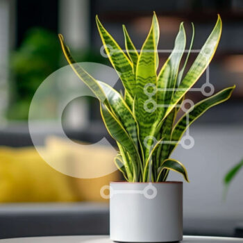 Intra Συλλεκτικό Ξύλινο Παζλ Plywood  4mm - Λευκό φυτό σε γλάστρα σε ανοιχτό σαλόνι Σε Ξύλινο Κουτί - Διαστάσεις Puzzle: 10x10 cm – 25 κομμάτια - Image 1