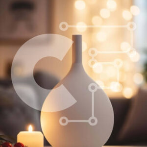 Intra Συλλεκτικό Ξύλινο Παζλ Plywood  4mm - Κομψό σαλόνι με λευκό βάζο και κόκκινα τριαντάφυλλα Σε Ξύλινο Κουτί - Διαστάσεις Puzzle: 10x10 cm – 25 κομμάτια