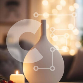 Intra Συλλεκτικό Ξύλινο Παζλ Plywood  4mm - Κομψό σαλόνι με λευκό βάζο και κόκκινα τριαντάφυλλα Σε Ξύλινο Κουτί - Διαστάσεις Puzzle: 10x10 cm – 25 κομμάτια - Image 1