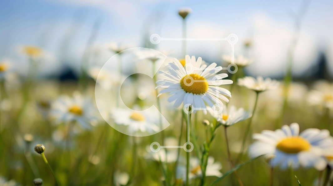 Intra Συλλεκτικό Ξύλινο Παζλ Plywood  4mm - Όμορφο χωράφι με λευκές και κίτρινες μαργαρίτες Σε Ξύλινο Κουτί - Διαστάσεις: 10x10 cm – 25 κομμάτια